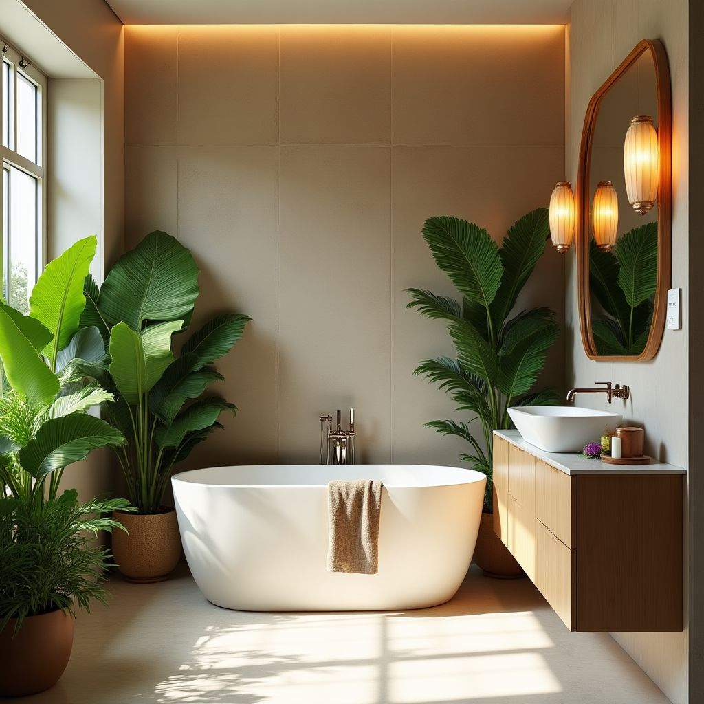 Salle de bain tropicale