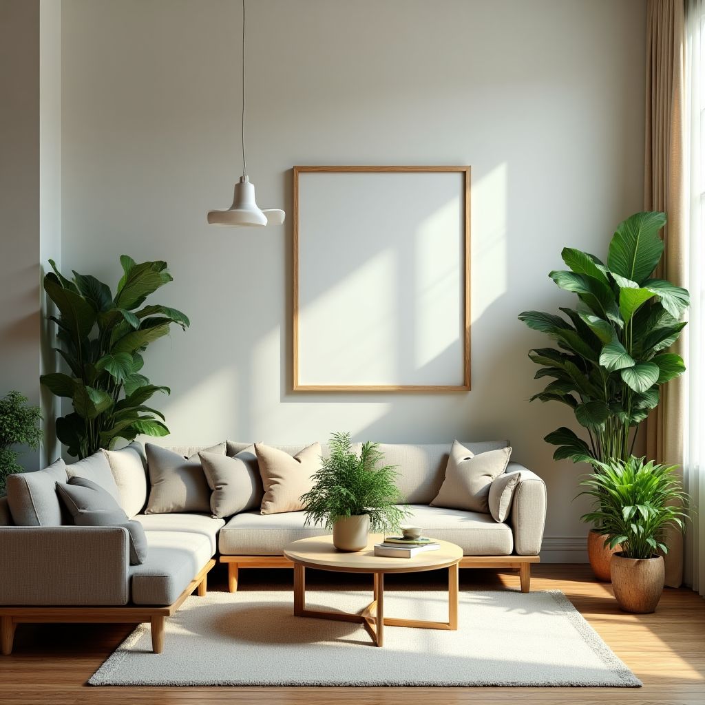 Salon moderne avec plantes